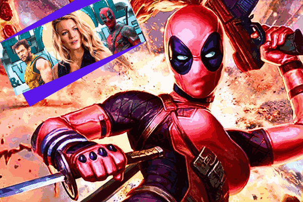 Lady Deadpool teaser image from 'Deadpool & Wolverine' trailer, featuring a mysterious figure in a red and black suit with blonde hair.