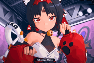 Nekomata, the dynamic S-rank agent, in action within the world of Zenless Zone Zero.
