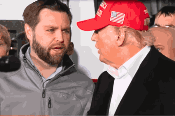 Senator JD Vance stands alongside Donald Trump at the Republican National Convention, marking his announcement as Trump's vice presidential pick for the 2024 election.