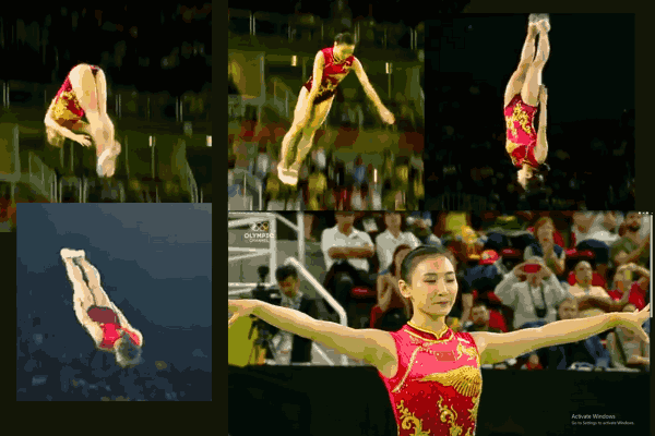 A gymnast performs a high-flying somersault during a Trampoline Gymnastics routine, showcasing athleticism and artistry.