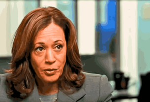 Kamala Harris during an interview discussing her policies and addressing criticisms.