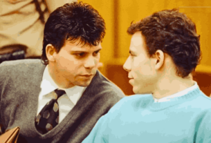 Menendez Brothers in court during their trial for the 1989 murder of their parents, a case reexamined in a new Netflix series.