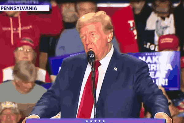 Donald Trump rally in Pennsylvania compared to Purge Movies, reflecting controversial crime remarks.