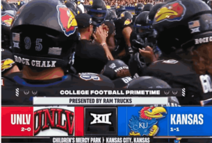 UNLV vs Kansas game action featuring a last-minute touchdown that secured UNLV's 23-20 victory.