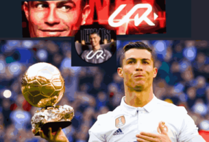 Cristiano Ronaldo holding the YouTube Gold Button, celebrating the success of his "Ronaldo YouTube" channel after breaking subscriber records.