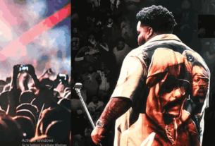 Rod Wave performing live at the 2024 Rod Wave Concert, part of his Last Lap Tour, delivering an emotional and captivating performance to fans.