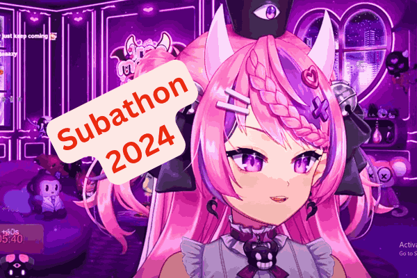 Ironmouse celebrating her record-breaking Subathon on Twitch, amassing over 326,000 subscribers in a marathon stream.