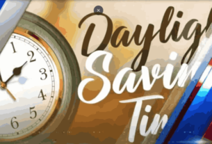 Fall Back time change: Clock showing adjustment for daylight saving time in November