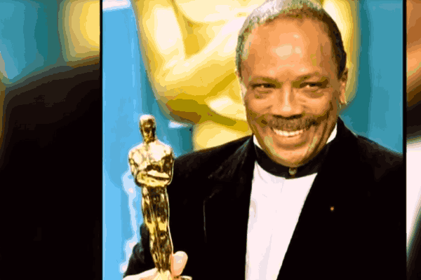 Quincy Jones smiling, legendary producer and composer, reflecting a life of resilience and an enduring legacy in music.