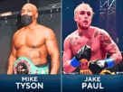 Jake Paul vs Mike Tyson face-off capturing the intense pre-fight atmosphere, showcasing the clash between the young contender and the legendary boxer.